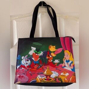 Disney Alice In Wonderland Tea Party Black Interior Tote or Handbag